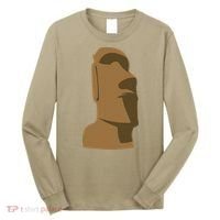 Tiki Moai Easter Island Hawaiian Luau Gift Long Sleeve Shirt thumb 0