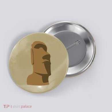 Tiki Moai Easter Island Hawaiian Luau Gift Button