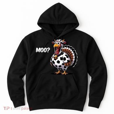 Turkey Moo Funny Cute Thanksgiving Cow Hoodie