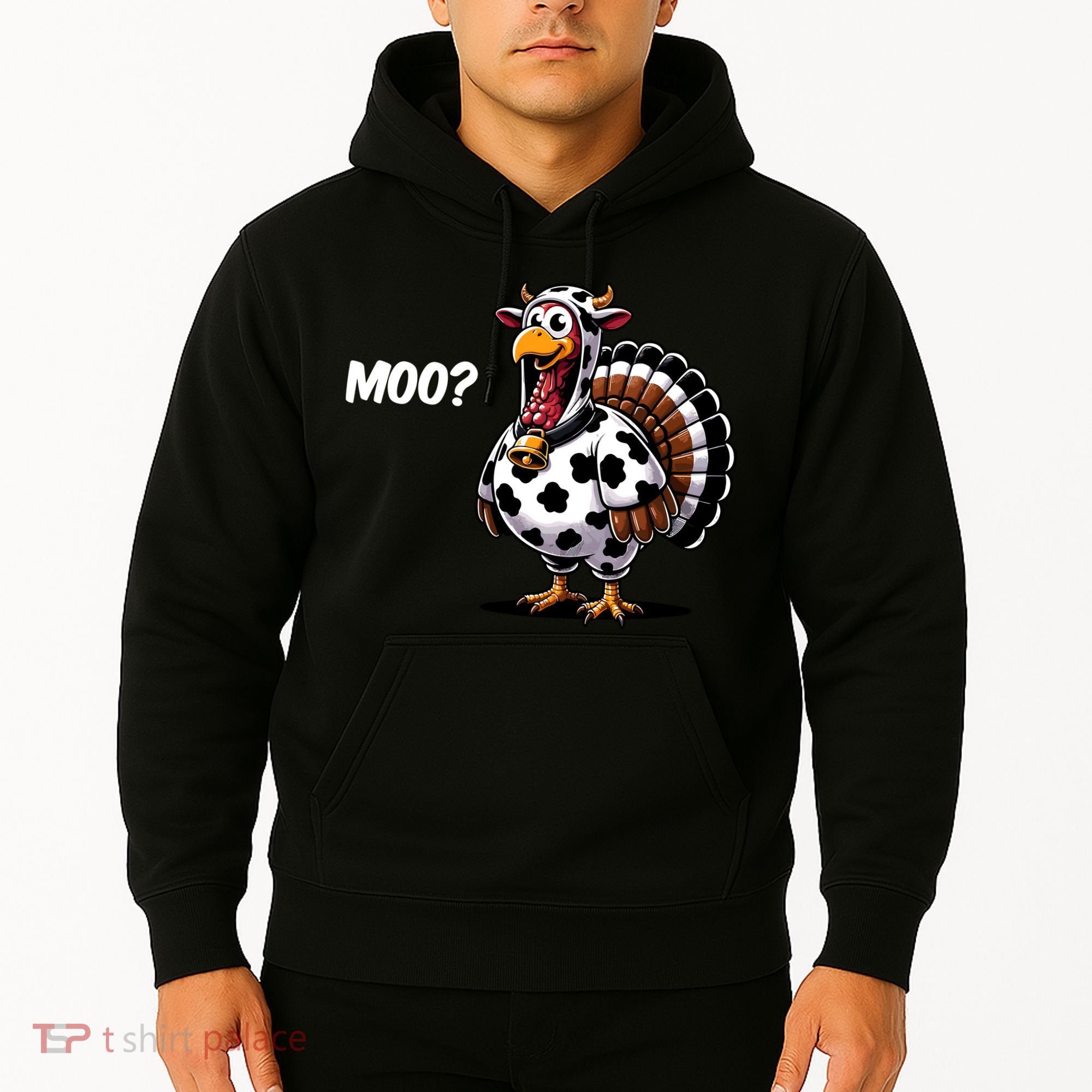 Turkey Moo Funny Cute Thanksgiving Cow Hoodie