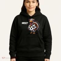 Turkey Moo Funny Cute Thanksgiving Cow Hoodie thumb 5