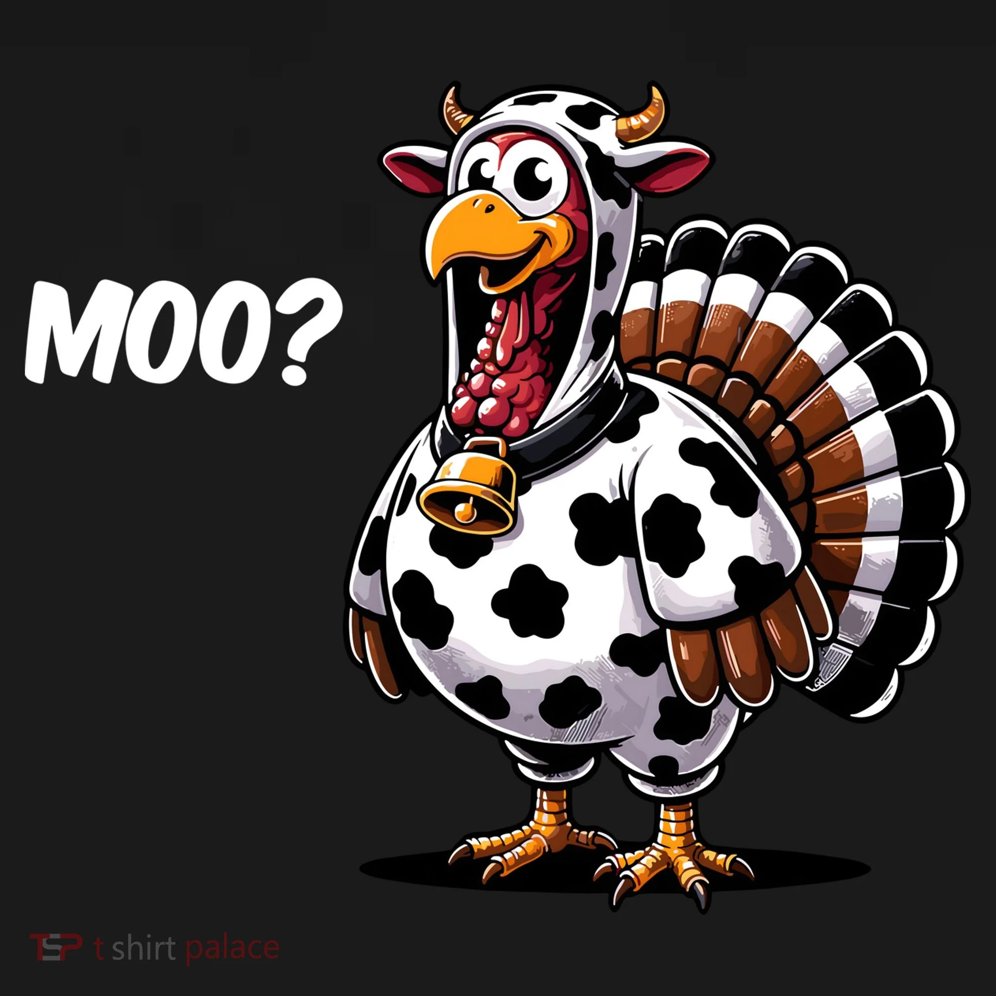 Turkey Moo Funny Cute Thanksgiving Cow Hoodie
