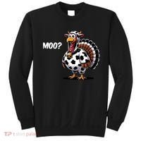 Turkey Moo Funny Cute Thanksgiving Cow Sweatshirt thumb 0