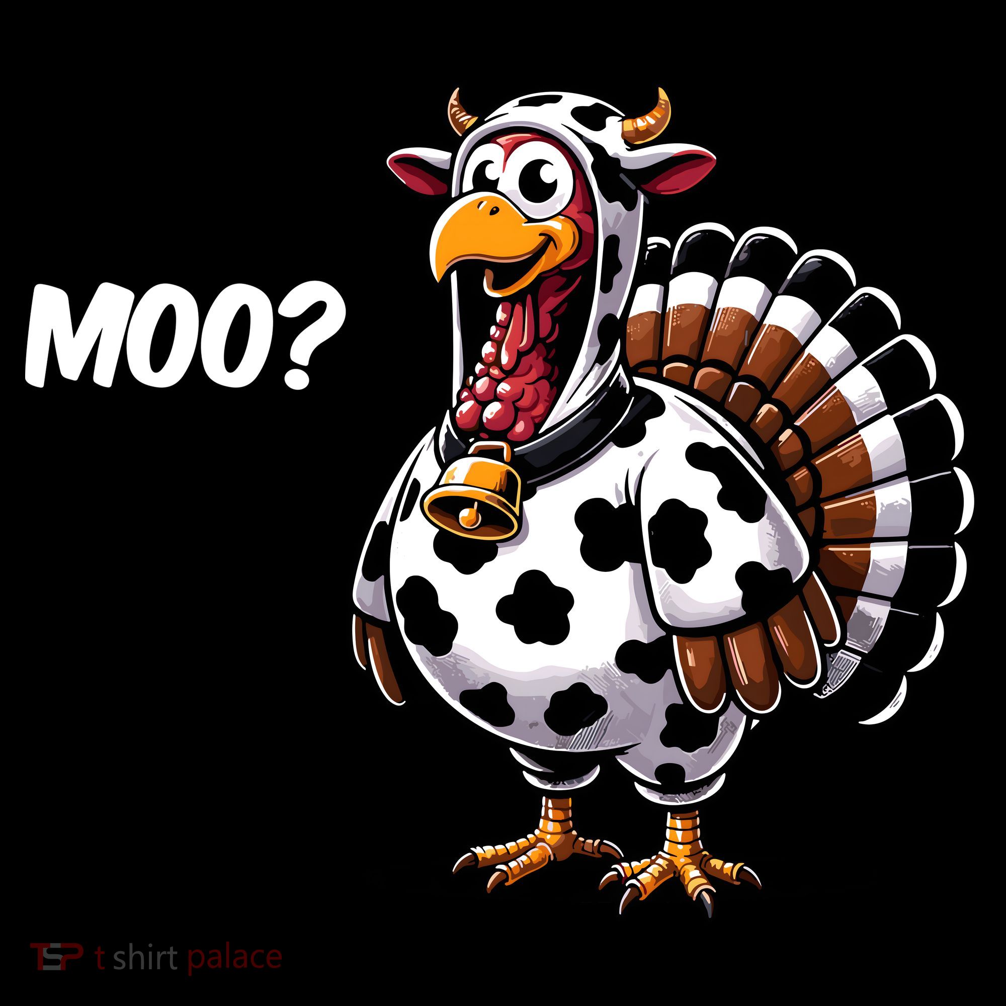 Turkey Moo Funny Cute Thanksgiving Cow Bucket Hat