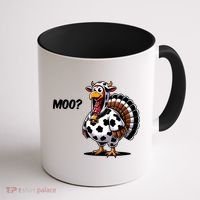 Turkey Moo Funny Cute Thanksgiving Cow Coffee Mug thumb 1