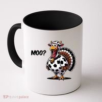 Turkey Moo Funny Cute Thanksgiving Cow Coffee Mug thumb 0