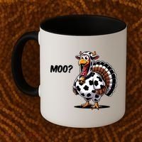 Turkey Moo Funny Cute Thanksgiving Cow Coffee Mug thumb 2