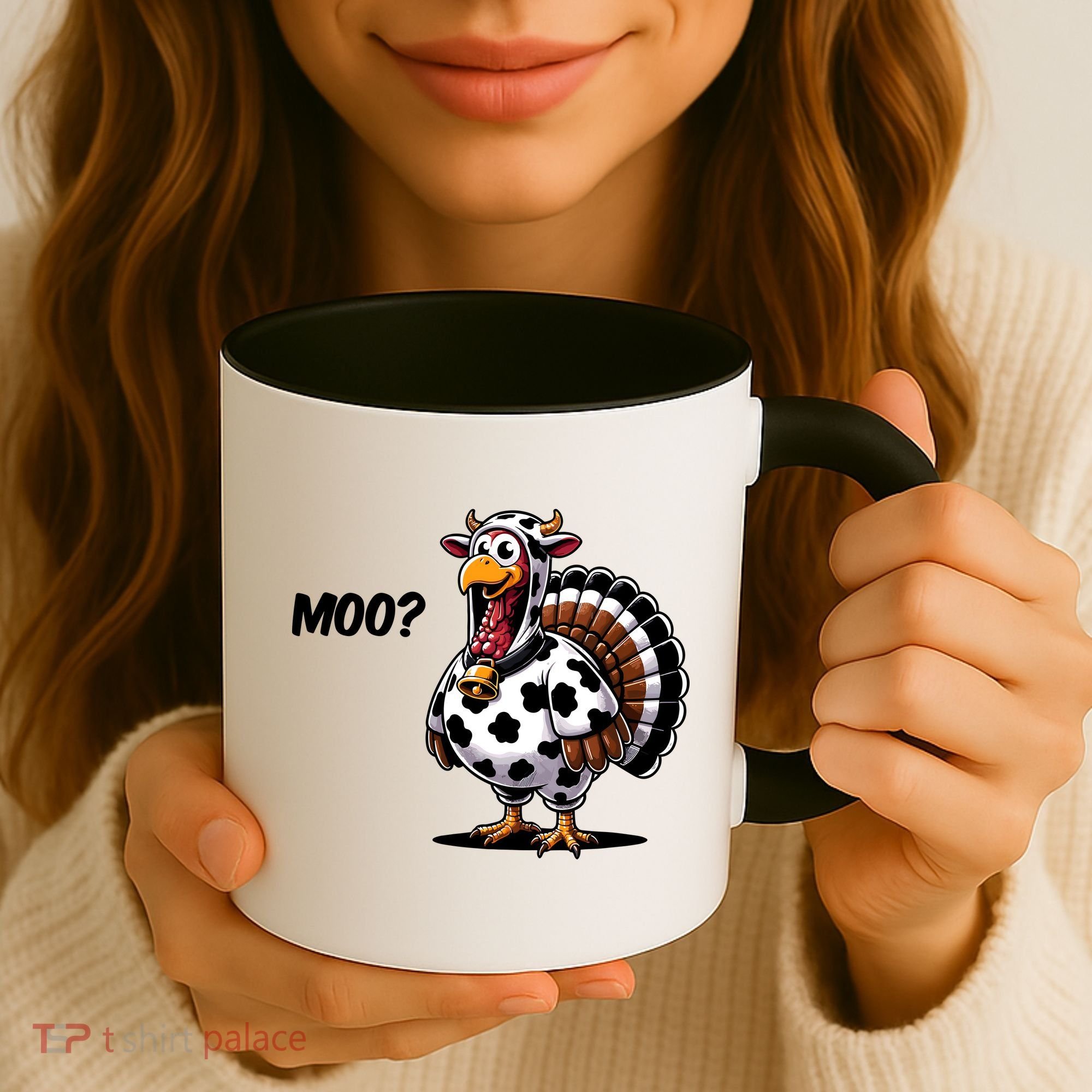 Turkey Moo Funny Cute Thanksgiving Cow Coffee Mug