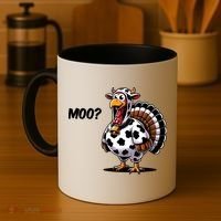 Turkey Moo Funny Cute Thanksgiving Cow Coffee Mug thumb 4