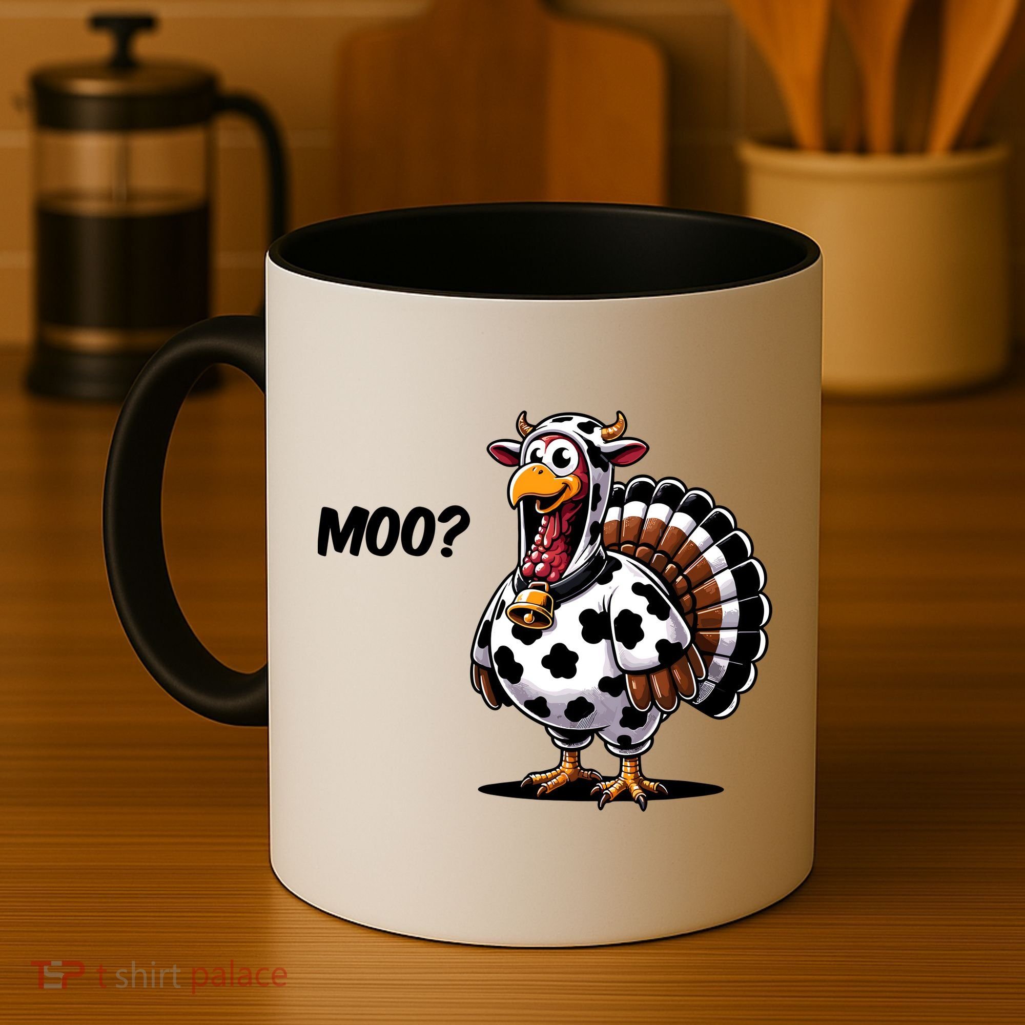 Turkey Moo Funny Cute Thanksgiving Cow Coffee Mug