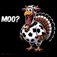 Turkey Moo Funny Cute Thanksgiving Cow Women's Hoodie thumb 2