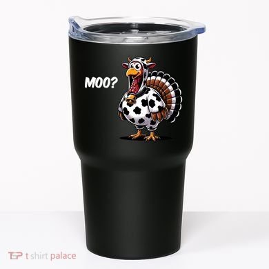 Turkey Moo Funny Cute Thanksgiving Cow Tumbler