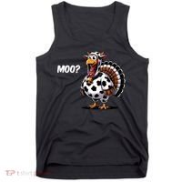 Turkey Moo Funny Cute Thanksgiving Cow Tank Top thumb 0