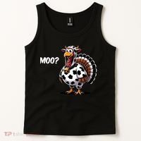 Turkey Moo Funny Cute Thanksgiving Cow Tank Top thumb 2