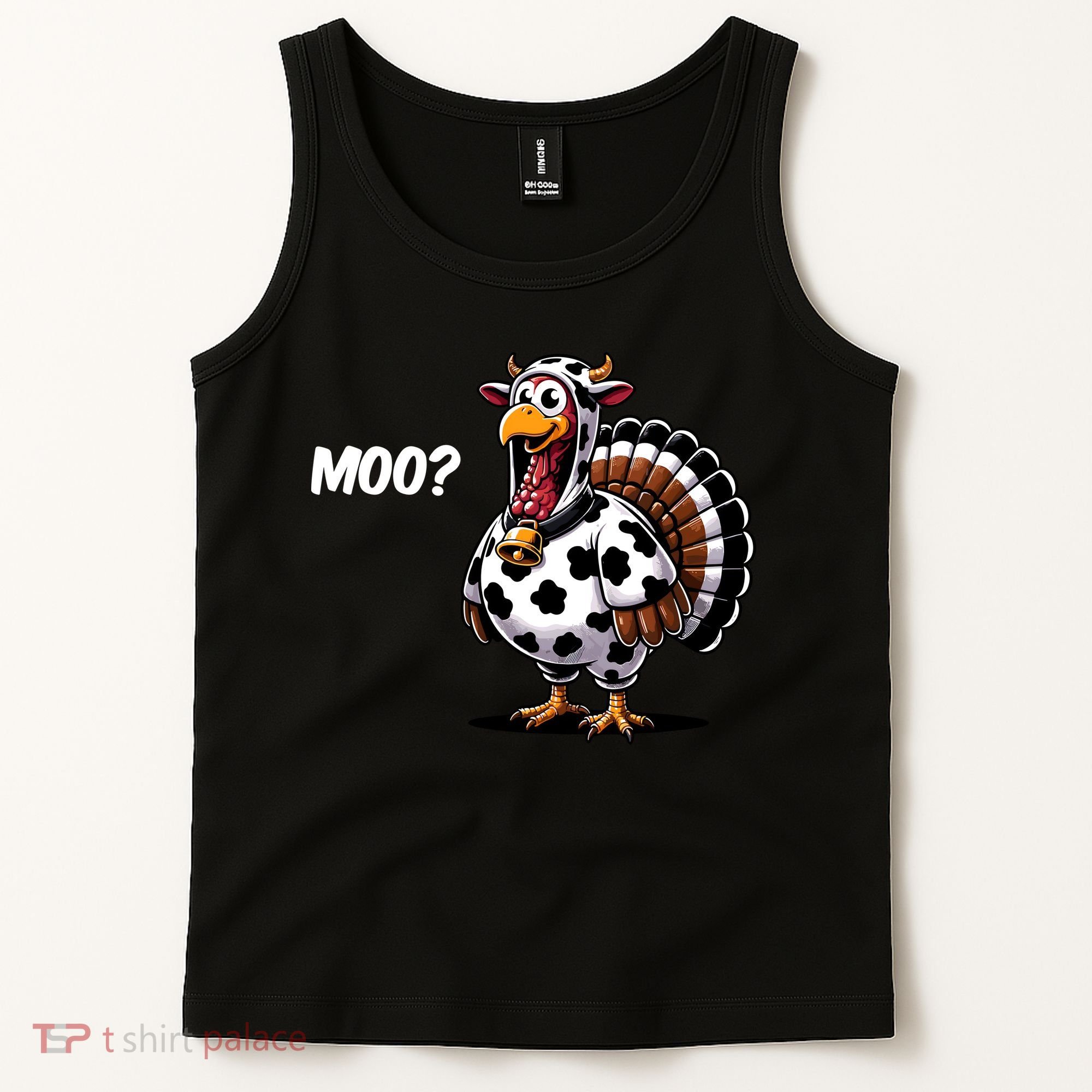 Turkey Moo Funny Cute Thanksgiving Cow Tank Top