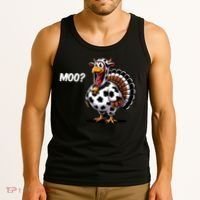 Turkey Moo Funny Cute Thanksgiving Cow Tank Top thumb 3