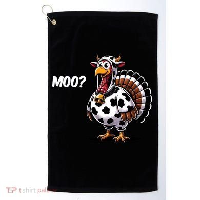 Turkey Moo Funny Cute Thanksgiving Cow Golf Towel