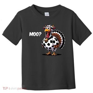 Turkey Moo Funny Cute Thanksgiving Cow Toddler T-Shirt