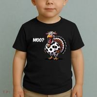 Turkey Moo Funny Cute Thanksgiving Cow Toddler T-Shirt thumb 2