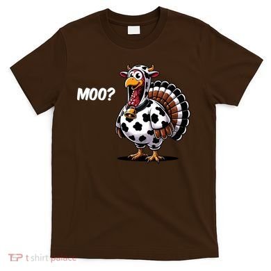 Turkey Moo Funny Cute Thanksgiving Cow T-Shirt