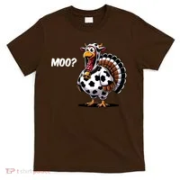 Turkey Moo Funny Cute Thanksgiving Cow T-Shirt thumb 0