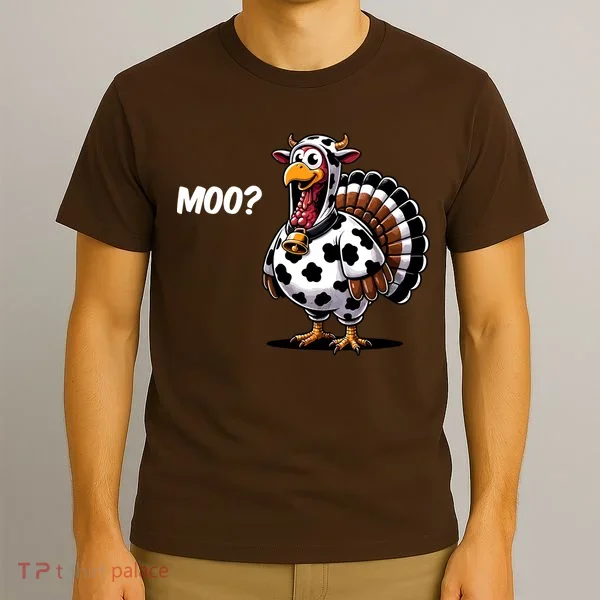 Turkey Moo Funny Cute Thanksgiving Cow T-Shirt