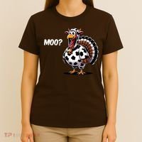 Turkey Moo Funny Cute Thanksgiving Cow T-Shirt thumb 4