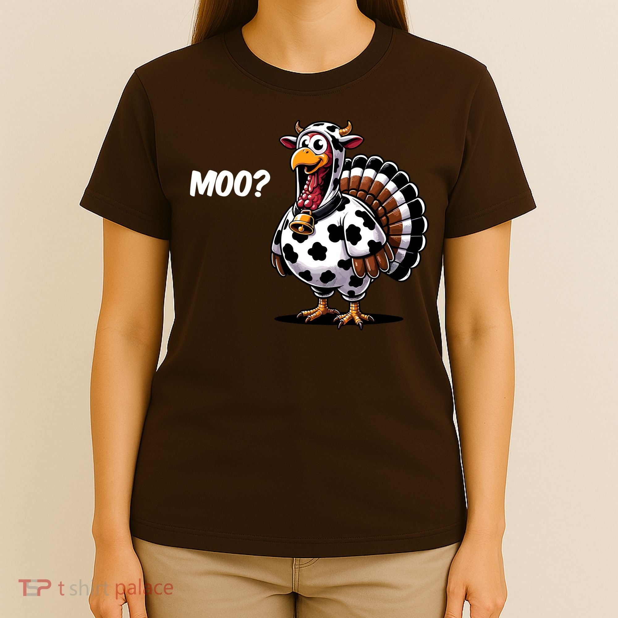 Turkey Moo Funny Cute Thanksgiving Cow T-Shirt