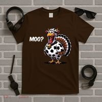 Turkey Moo Funny Cute Thanksgiving Cow T-Shirt thumb 5