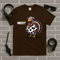 Turkey Moo Funny Cute Thanksgiving Cow T-Shirt thumb 5