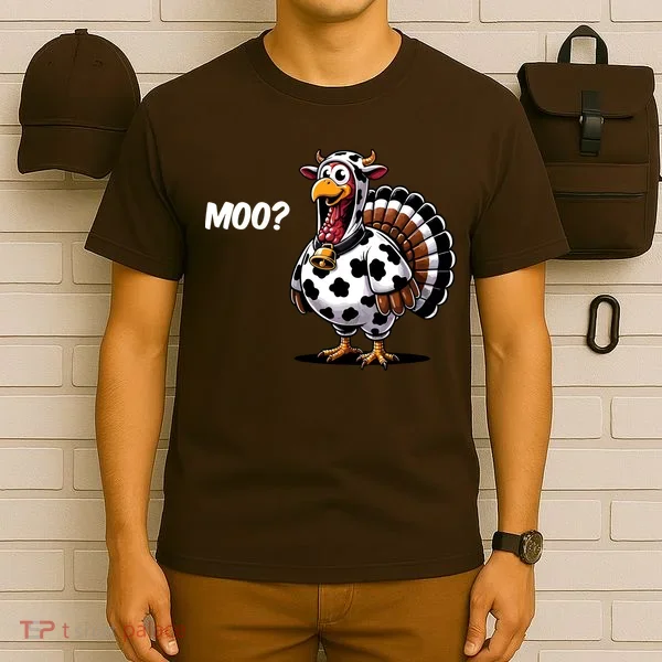 Turkey Moo Funny Cute Thanksgiving Cow T-Shirt