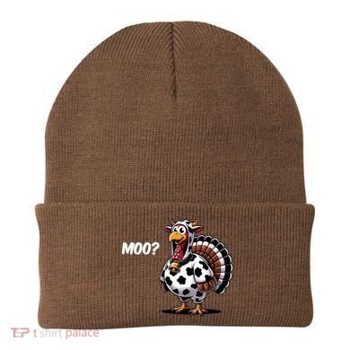 Turkey Moo Funny Cute Thanksgiving Cow Beanie