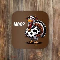 Turkey Moo Funny Cute Thanksgiving Cow Coaster thumb 0