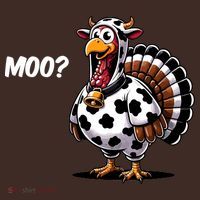 Turkey Moo Funny Cute Thanksgiving Cow Baby Bodysuit thumb 2