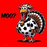 Turkey Moo Funny Cute Thanksgiving Cow Santa Hat thumb 1