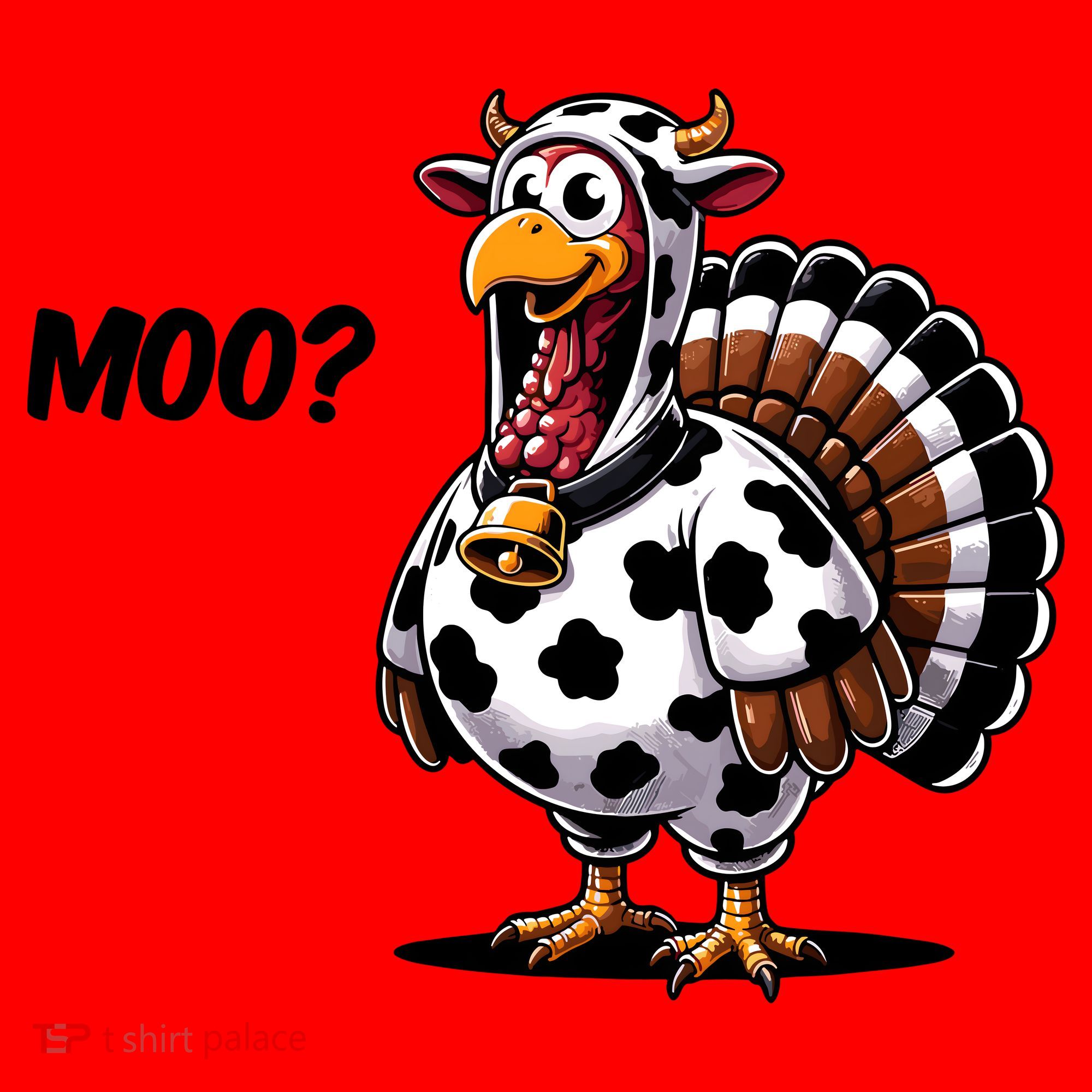 Turkey Moo Funny Cute Thanksgiving Cow Santa Hat
