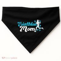 Triathlon Mom For Triathletes Mother Grunge Gift USA-Made Doggie Bandana thumb 0