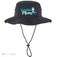 Triathlon Mom For Triathletes Mother Grunge Gift Bucket Hat thumb 0