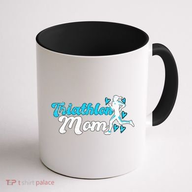 Triathlon Mom For Triathletes Mother Grunge Gift Coffee Mug back