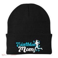 Triathlon Mom For Triathletes Mother Grunge Gift Beanie thumb 0