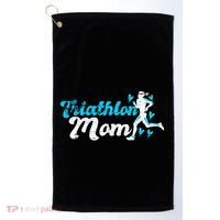 Triathlon Mom For Triathletes Mother Grunge Gift Golf Towel thumb 0
