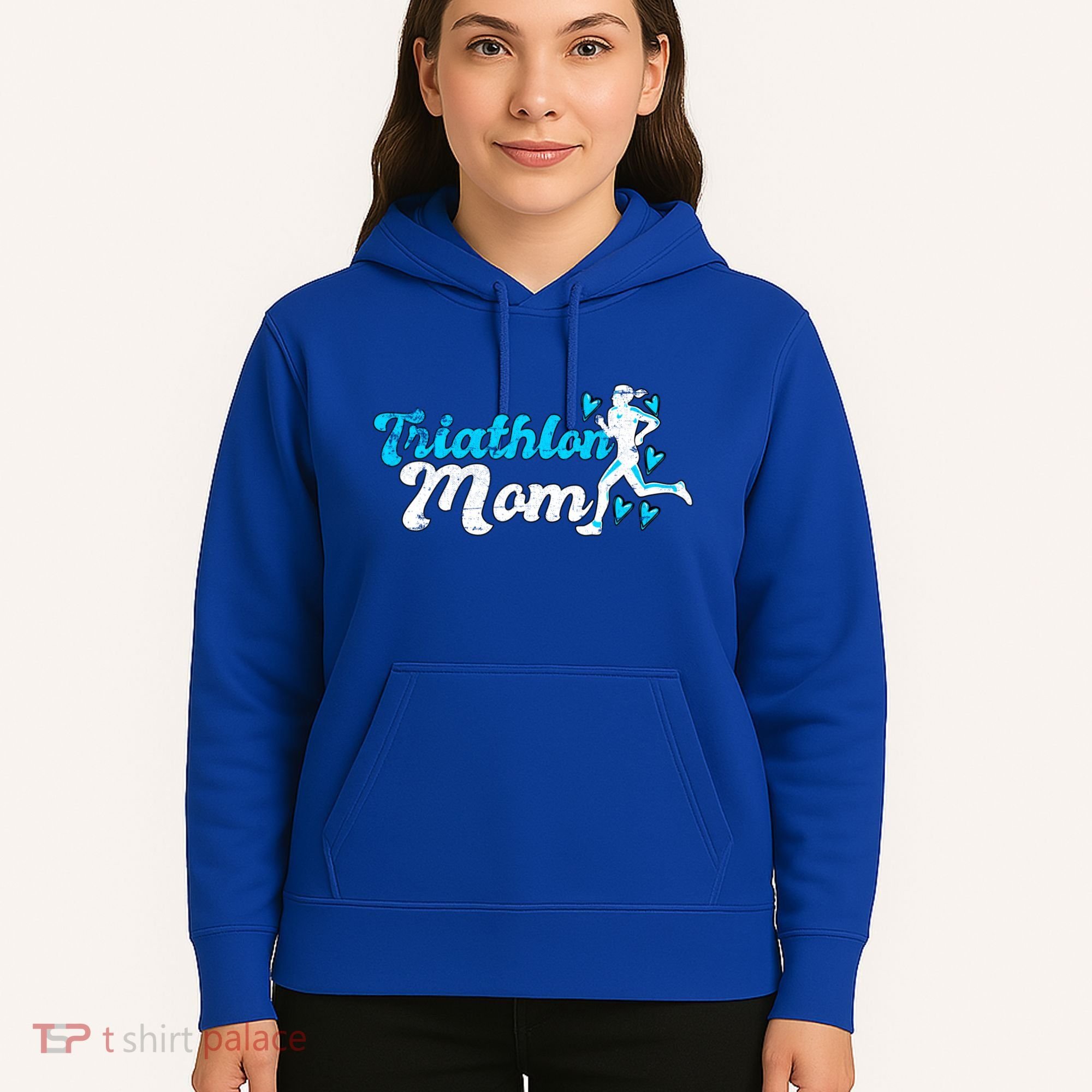Triathlon Mom For Triathletes Mother Grunge Gift Hoodie