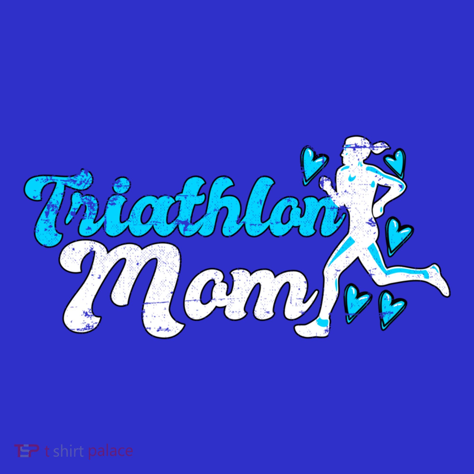 Triathlon Mom For Triathletes Mother Grunge Gift Long Sleeve Shirt