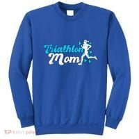 Triathlon Mom For Triathletes Mother Grunge Gift Sweatshirt thumb 0