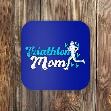 Triathlon Mom For Triathletes Mother Grunge Gift Coaster