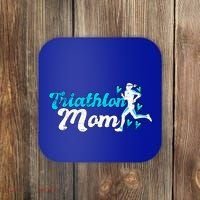 Triathlon Mom For Triathletes Mother Grunge Gift Coaster thumb 0