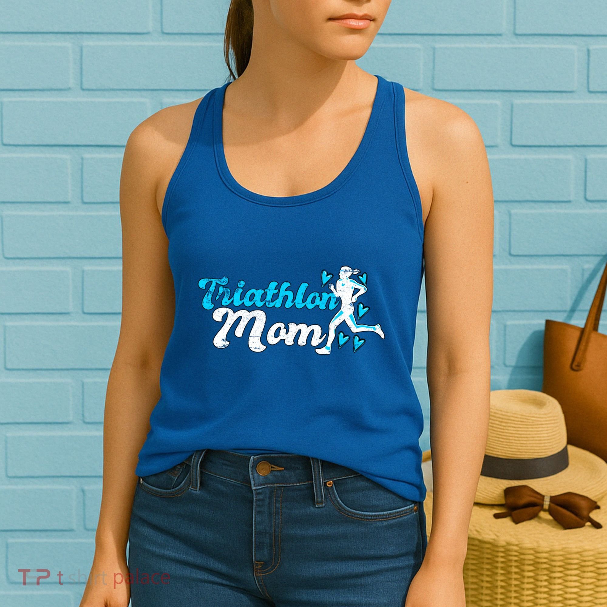 Triathlon Mom For Triathletes Mother Grunge Gift Women's Tank Top