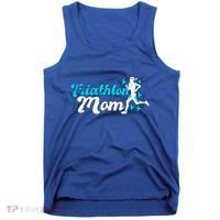 Triathlon Mom For Triathletes Mother Grunge Gift Tank Top thumb 0
