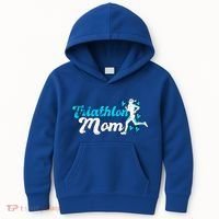 Triathlon Mom For Triathletes Mother Grunge Gift Kids Hoodie thumb 0