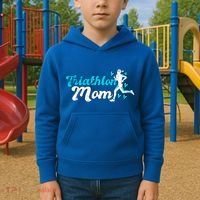 Triathlon Mom For Triathletes Mother Grunge Gift Kids Hoodie thumb 2